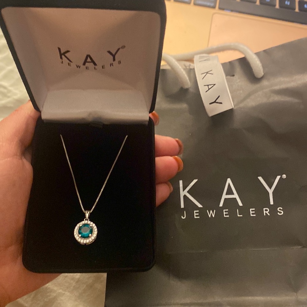 Kay Jewelers emerald birthstone necklace